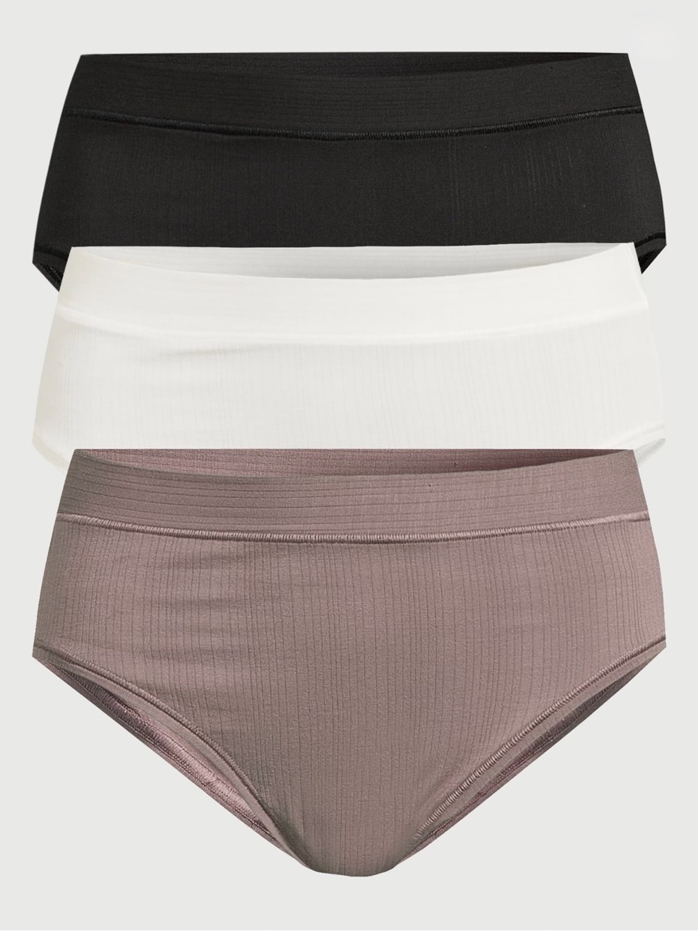 Ribbed Modal High Cut Brief Panties, 3-Pack